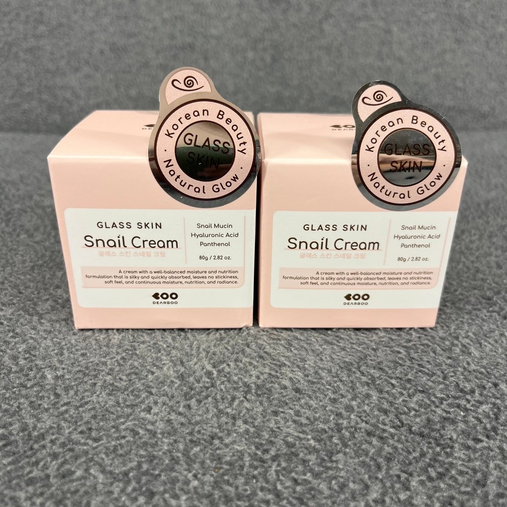 2x Dearboo Glass Skin Snail Cream Hydrating K-Beauty Glow Cream 2.82 oz